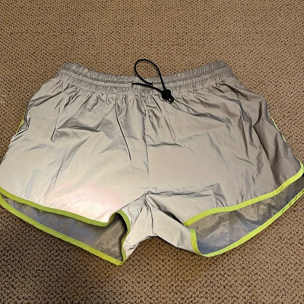 Reflective gray running shorts
